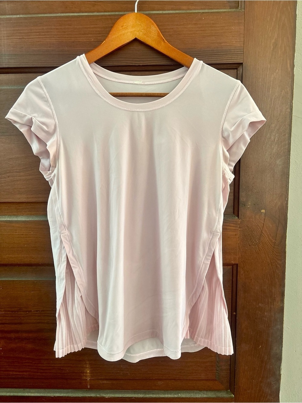 Lululemon Just Pleat It Short Sleeve Top in Pearl Pink *Size Medium - Picture 5 of 10